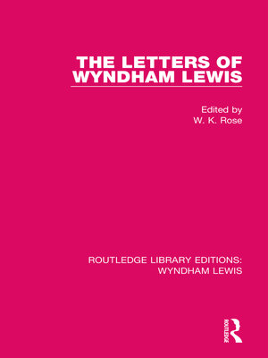 cover image of The Letters of Wyndham Lewis